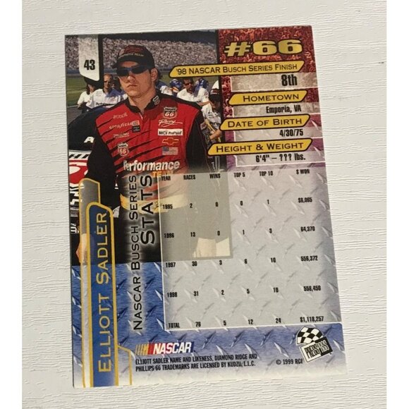 Elliott Sadler Racing Card Lot NASCAR Busch Series Performance Racing - Picture 3 of 9